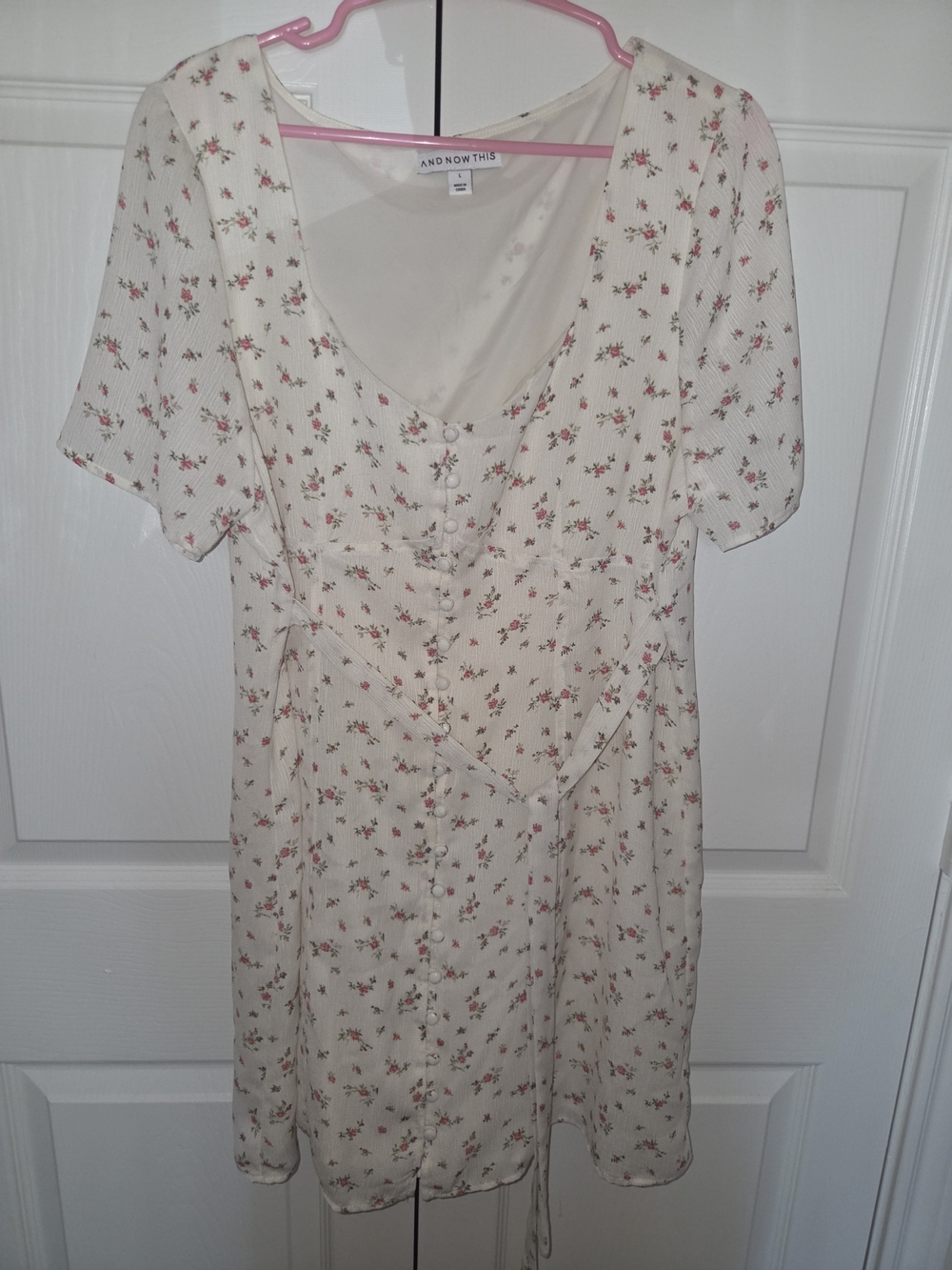 And Other Stories Cream Floral Mini Dress